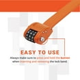 thumbnail image 4 of OTTOLOCK Cinch Lock - Lightweight Anti Theft Compact Combination Bike Lock, Ideal for Quick Stops, Bicycle Accessories, OTTO Orange, 30 Inch, 4 of 4