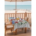 thumbnail image 2 of Outdoor Tablecloth with Umbrella Hole for Patio/Picnic/Party/Camping, Independence Day Wreath Waterproof Table Cloth Rectangle Table Cover Washable, Spring Red Roused Grey Wooden (60"x 102"), 2 of 8