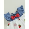 thumbnail image 6 of Aojekbee Baby Girls Summer Dress, Fly Sleeve Neck Strawberry Embroidery Tulle Dress Infant Outfit, 6 of 10