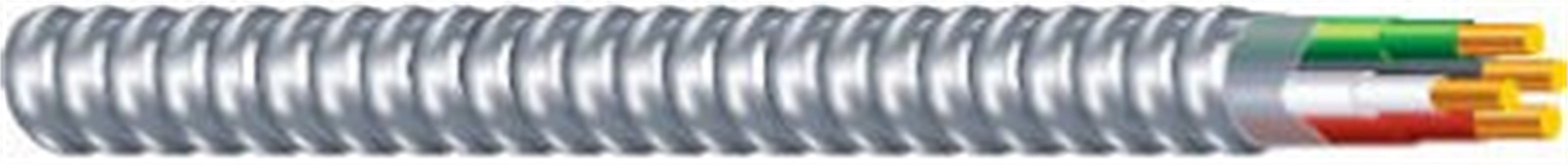 Southwire Armored Electrical Wire 12/3 AC - Copper Conductor, Steel Jacket - 25 Ft — Indoor & Outdoor Use, NEC-Compliant