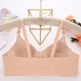 thumbnail image 4 of Bigersell Daisy Bras Women Front Snap Closure Push-up Bra No Underwire Comfortable Soft V-Neck Full-Coverage Wireless Bras Female Padded Bralette Wire-Free Bra Style-R7, Beige S, 4 of 4