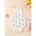 thumbnail image 2 of Suealasg Newborn Girl Romper Cute Cherry Print Sleeveless Spaghetti Strap Bodysuit Baby Girl Summer Playsuit 0-18 Months, 2 of 7