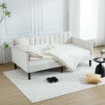 thumbnail image 6 of Miniyam Twin Size Ivory Boucle Upholstered Daybed for Bedroom Living Room,Twin Daybed Frame with Wood Slat Support,No Spring Box Need, 6 of 10