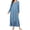 Blue Ink Flower, variant on Women's Long Sleeve Nightgown Long Sleepshirts Henley Sleep Dress Full Length Sleepwear