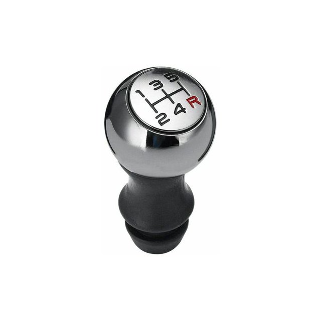 Perilla de cambio de aluminio de 5 velocidades para 106 206 207 207 306 307 407 408 508 Número plateado + negro JAMW Sencillez