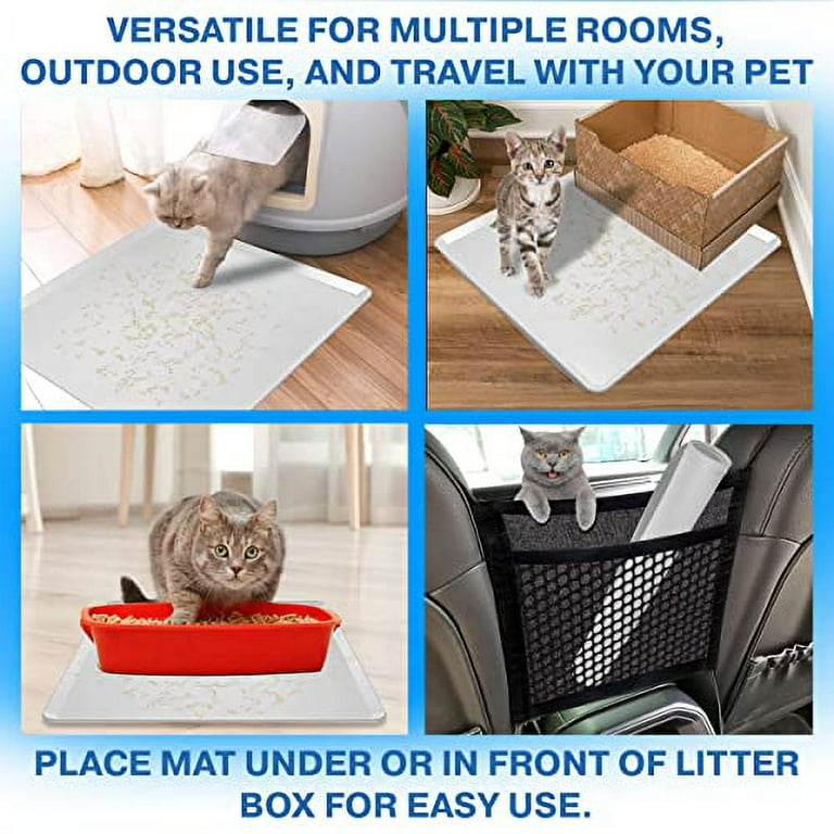Skywin Cat Litter Mat For Litter Box Grey – 24x24 Inch Silicone