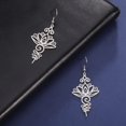 thumbnail image 4 of Pendientes colgantes de flor de loto para mujer, amuletos curativos de yoga, amuleto con símbolo Unalome, joyería de acero inoxidable, pendientes de yoga con flor de loto y Buda, 4 of 4