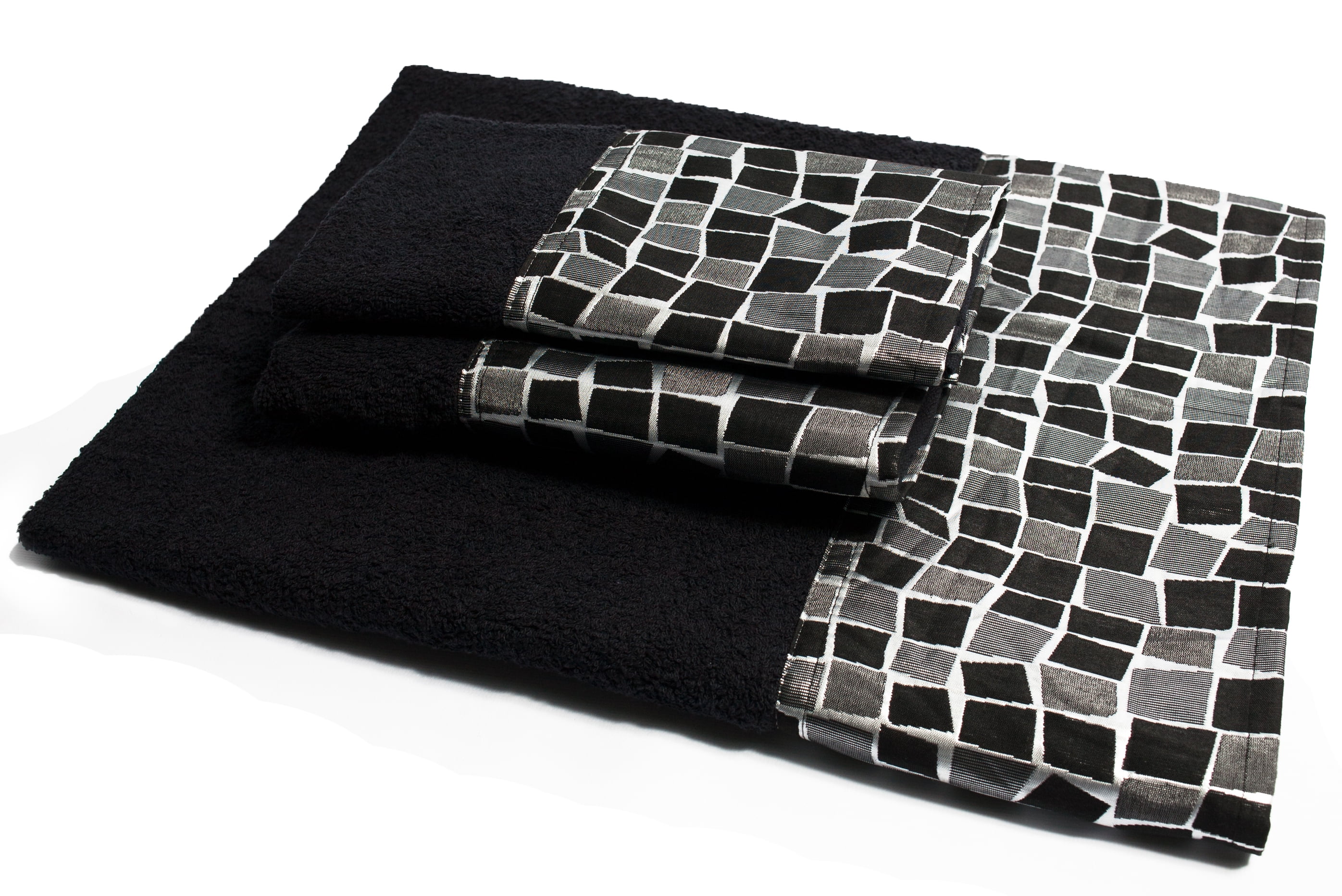 black bath towel set