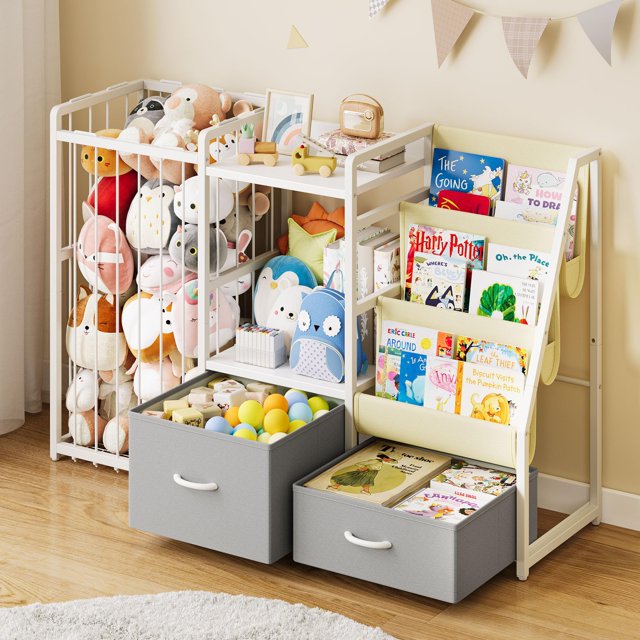 Estantería para libros y almacenamiento de juguetes Twinkoo para niños, 3 niveles