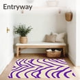 thumbnail image 3 of ODIKA 4'x6' Machine Washable Non-Slip Area Rug, Contemporary Waves with Subtle Ombre Effect High Traffic Rug, Purple, 661991, 3 of 7