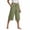 Army Green, variant on Womens Plus Size Capri Pants Summer Cotton Linen Lightweight Breathable Drawstring High Waist Wide Leg Capris with Pockets