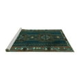 thumbnail image 2 of Ahgly Company Machine Washable Indoor Round Persian Turquoise Blue Traditional Area Rugs, 4' Round, 2 of 4