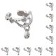 thumbnail image 3 of Sonducket Clip de oreja para mujer, joyería de fiesta, decoración, hermana, novia, elegante, delicado, exquisito, colgante brillante de plata Plata 10piezas Sonducket CBP004954, 3 of 5