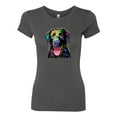 thumbnail image 2 of Love Can Make a Tail Wag Pitbull Dog Lover Womens Slim Fit Junior Tee, Dark Grey, Small, 2 of 3