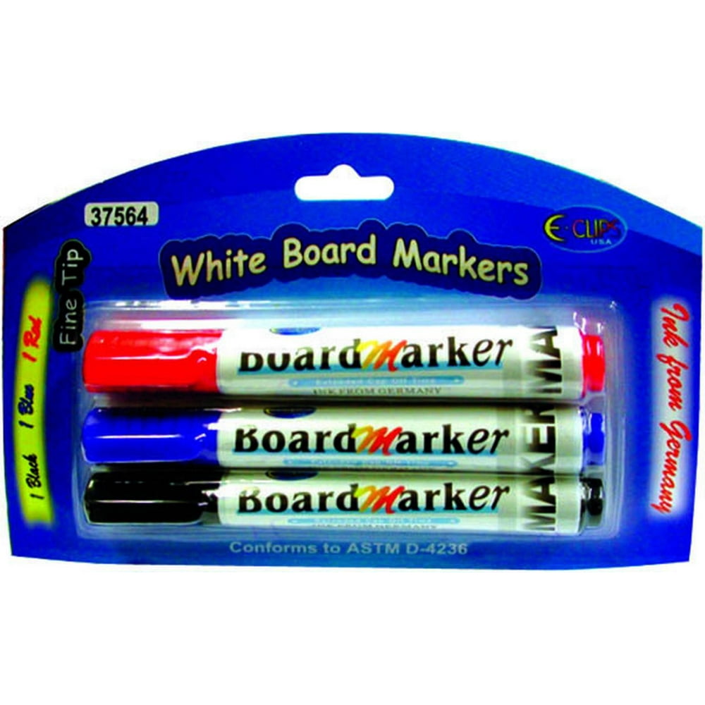 Dry Erase Markers Fine Tip 3 pack. Case Pack 24