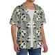 thumbnail image 2 of Balery Panda With Crown And Stars Camisa Casual de Manga Corta con Botones para Hombre, Texturizada, Estilo Cubano, para Playa, Verano-Large, 2 of 5