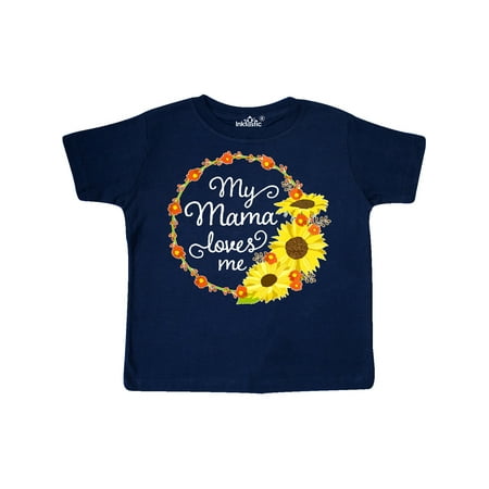 

Inktastic My Mama Loves Me with Sunflower Wreath Gift Toddler Boy or Toddler Girl T-Shirt