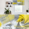 thumbnail image 2 of Grey and Yellow Kitchen Curtains Tiers and Valances Set 3 Piece for Windows Grey White Kitchen Window Curtains Set,Modern Abstract Art Valances for Living Room(36" Tiers Set), 2 of 5