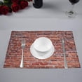 thumbnail image 2 of MKHERT Vintage Old Brown Brick Wall Placemats Table Mats for Dining Room Kitchen Table Decoration 12x18 inch,Set of 4, 2 of 4