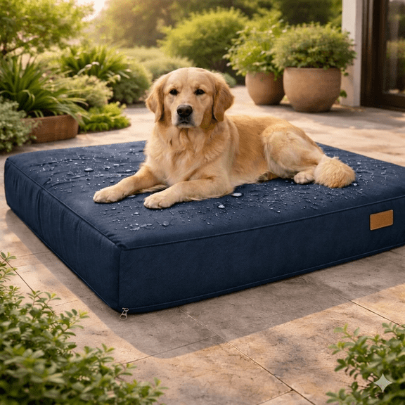 A AdiosWater Proof Dog Bed Cover Color Navy Size 36x27x4 Inch Washable Soft Durable Anti Slip Pet Bed