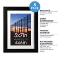 thumbnail image 2 of Standard Goods Home Décor 5x7 Matted to 4x6 Black Linear Picture Frame, 5-Pack for Wall or Table Display., 2 of 6
