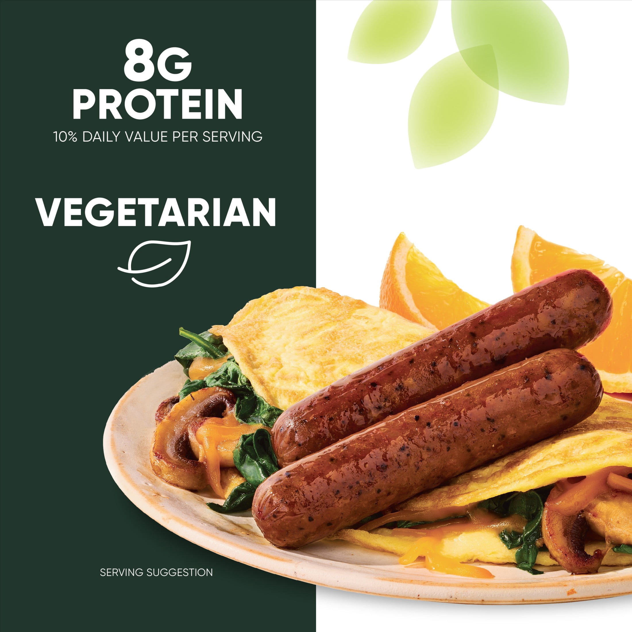 MorningStar Farms Veggie Breakfast Original Plant Based Sausage Links, Vegetarian Meat, 8 oz Box