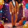 thumbnail image 2 of JAJAHO Sparkly Sequins Suit Set For Men Business Dress Wear Long Sleeve Glitter Button Up Slim Fit Suit Jacket Pants For Formal Wedding 2 Piece Versatile Outfit, 2 of 7