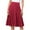 Wine, variant on qolati Women's Knitting Midi Skirts Solid Color High Waist Basic Knee Length Skirt Elastic Casual Pleated Work A-Line Flared Skirt
