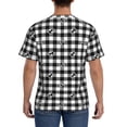 thumbnail image 3 of Qekee Black Tartan Plaid Classic Fit T-Shirt Men's Shirt Men's Tight Short Sleeves for Exercise, Running, Mountaineering - Black Tartan Plaid, 3 of 9