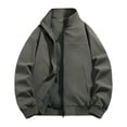 thumbnail image 2 of FEIIBMOYRIA Men Jackets Men's Stand Collar Ribbed Cuffs Hem Solid Color Long Sleeve Jackets Side Pockets Full Zipper Casual Classic Daily Commute Outerwear Coats, 2 of 9