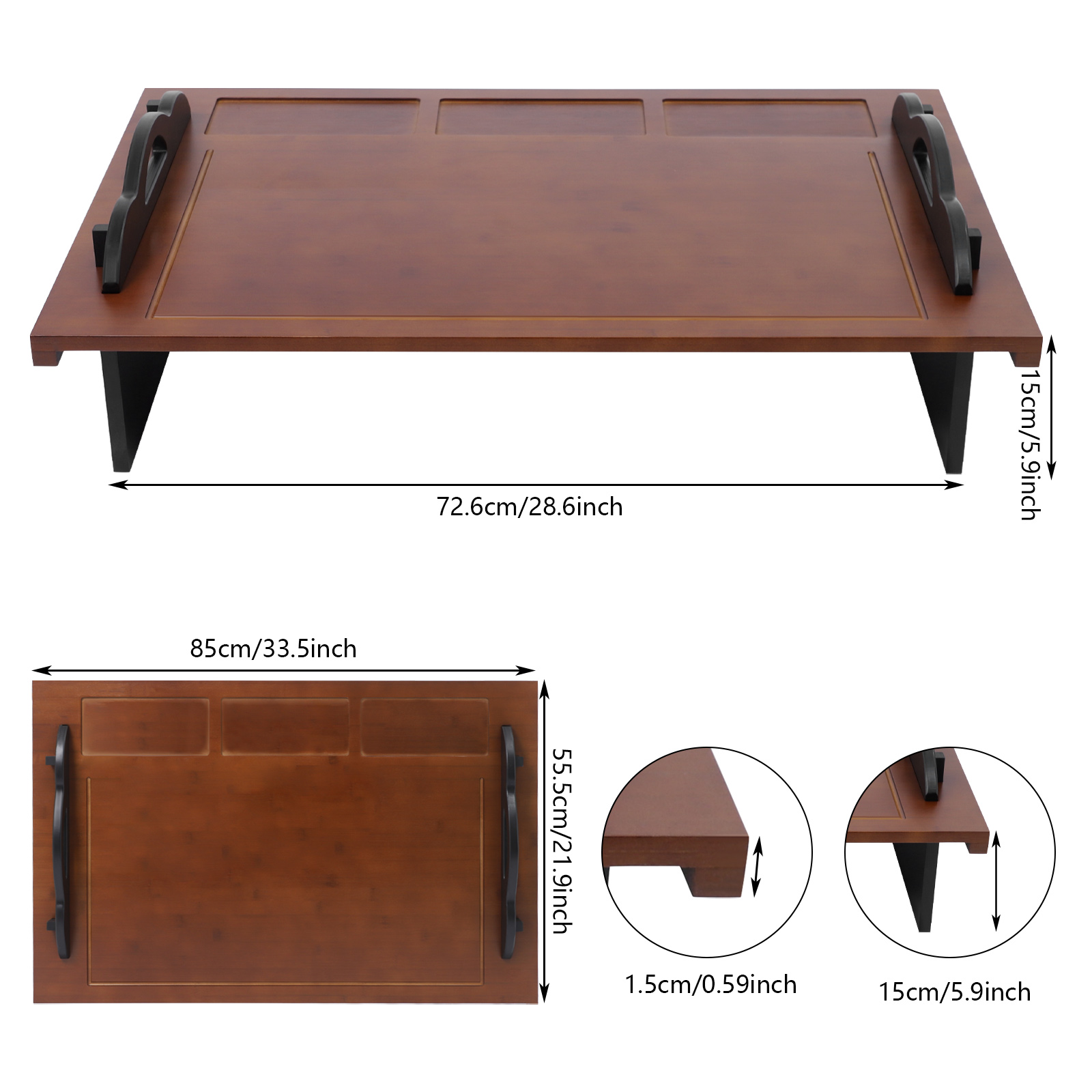 Walnut-Colored Bamboo 33.5x21.9-Inch Stove Cover, Overflow-Proof Guide Groove Cover And Multifunctional Cutting Board