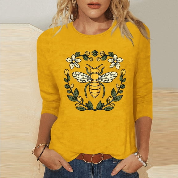 Xucatan Long Sleeve Shirt for Women - Soft Crewneck Casual Graphic Fashion Clothes Tshirts Cute Outfits Vacation Tops Gift
