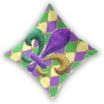 thumbnail image 2 of GZHJMY Fat Tuesday Mardi Gras Throw Pillow Covers Fleur De Lis Purple Green Yellow Pillowcase Sofa Party Decor Back Cushion Case 2 Pack Birthday Carnival Housewarming Gift 18" × 18", 2 of 5