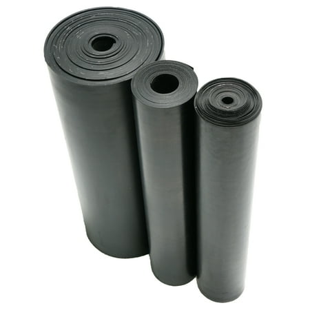 Rubber-Cal Cloth Inserted SBR - Rubber Sheets - 0.125" Thick x 6" Width x 36" Length - Black