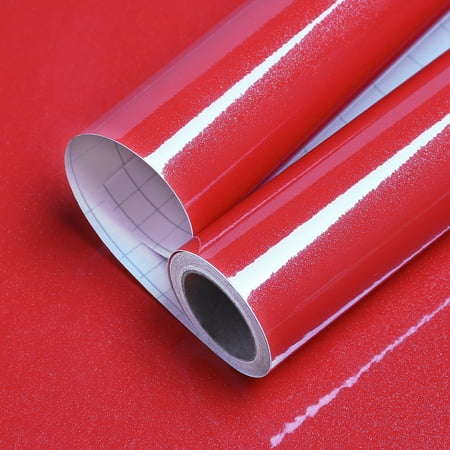 LaCheery Red Contact Paper Self Adhesive Wallpaper Peel and Stick Counter Top Cover Removable Kitchen Stickers for Cabinets Waterproof Vinyl Red Wallpaper for Appliances Living Room Table 16" x 80"