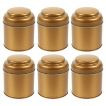 OFFIGAM Set of 6 Airtight Round Tea Canisters, Tinplate Metal Containers for Food Storage and Kitchen Organization