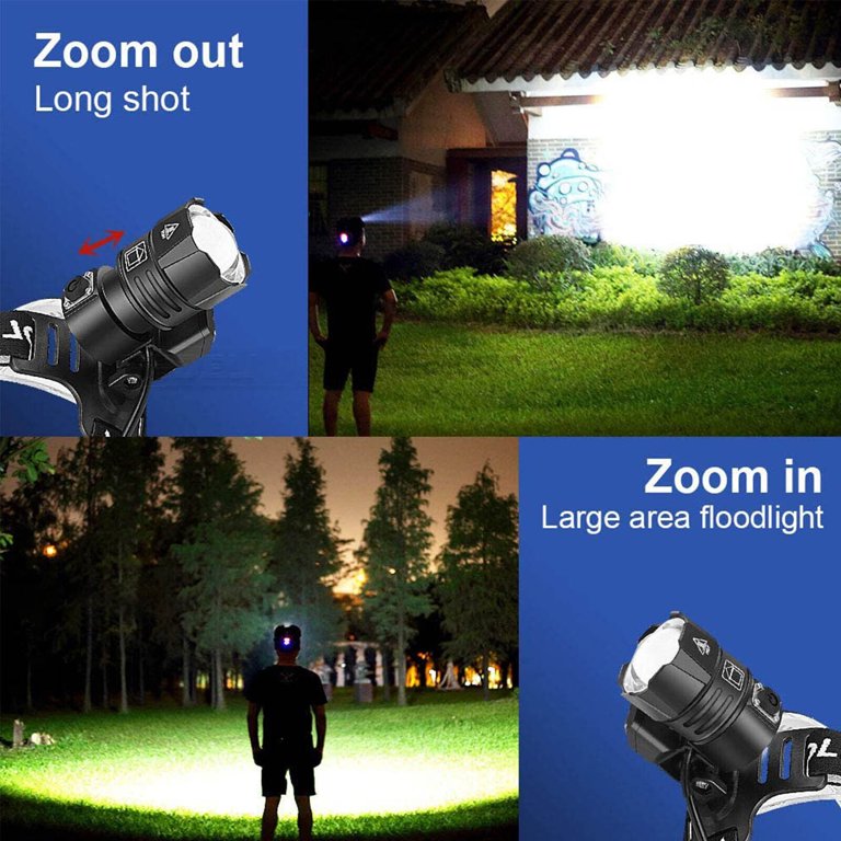 Powerful Xhp90 Led Headlamp,3 Modes Waterproof Zoom Headlight,usb