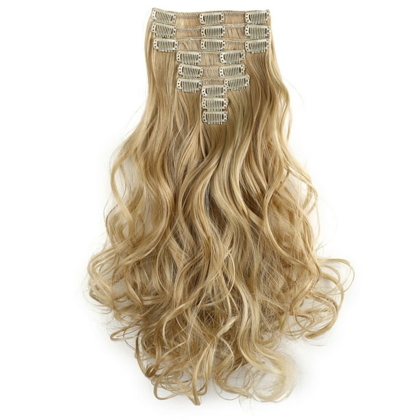 OneDor 20" Curly Full Head 9 HairPieces Kanekalon Futura Heat