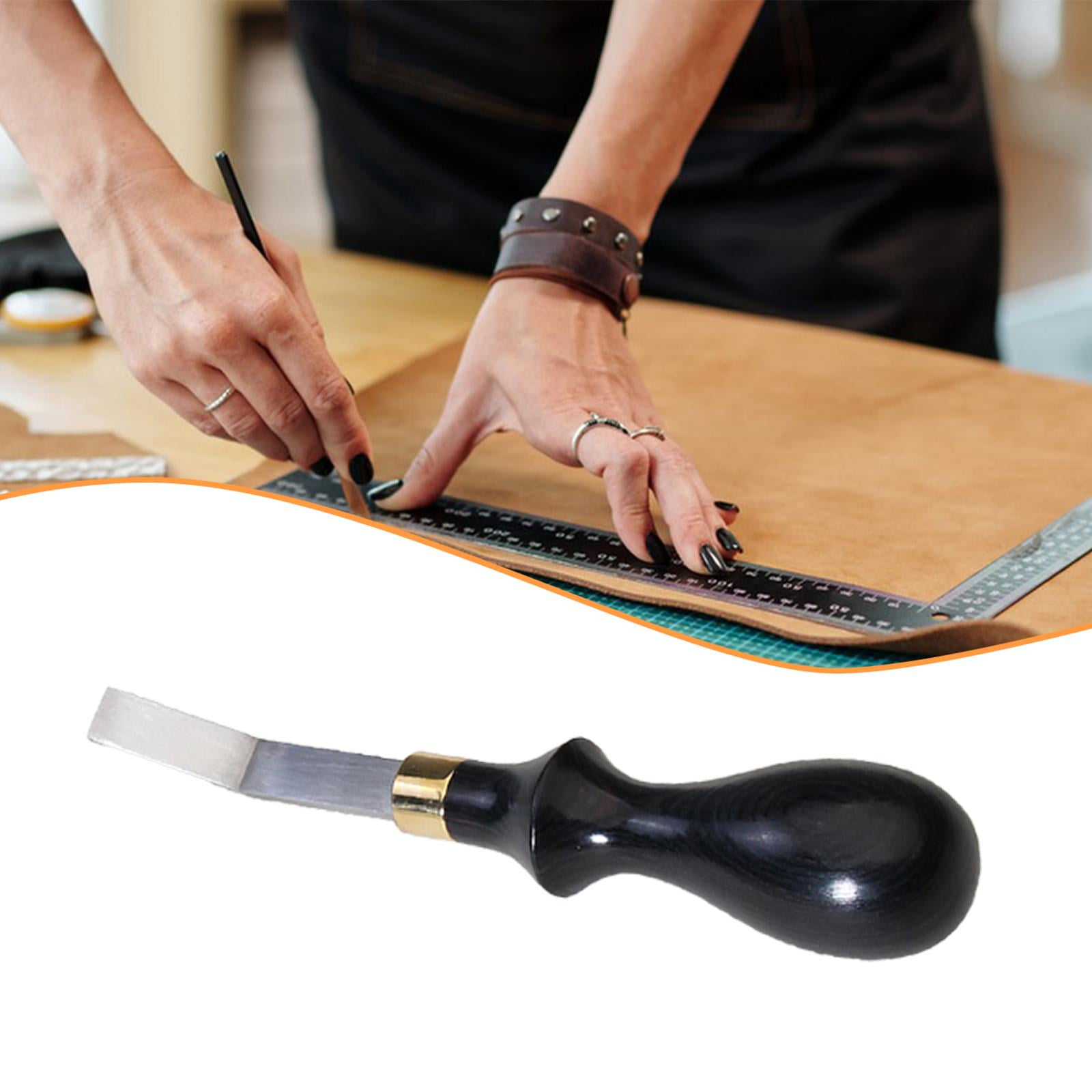 HILABEE Detail Rougher Leather Roughing Tool Polish File Tool Wooden Handle Ergonomic Edge Marking Crafted for Consistent Results Suitable for Leathercraft En 10mm