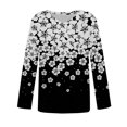thumbnail image 4 of ZHENHONG V Neck Shirts for Women Long Sleeve, Women's Spring/Summer Printed V Neck T Shirt Base Top Long Sleeve T Shirt Going Out Tops, 4 of 5