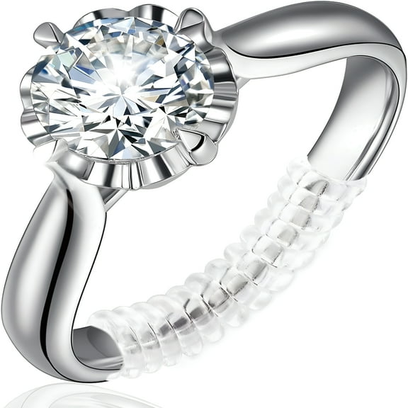 DESIGNICE Ring Size Adjuster for Loose Rings, 5 Pack Invisible Jewelry Guards for Women and Men, Resizer, Spiral Silicone Tightener