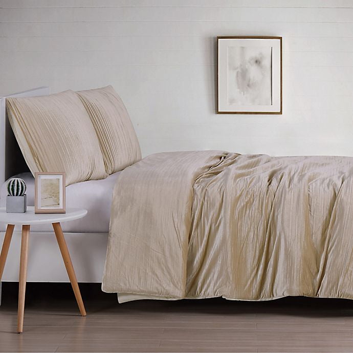 Christian Siriano Crinkle Velvet Full/Queen Comforter Set - Champagne