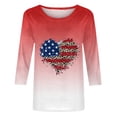 thumbnail image 4 of EQWLJWE Blouses à Manches Longues pour Femmes Hauts pour Femmes Liquidation Mode Féminine Décontractée Col Rond Couture Couleur Contrastante T-shirt Blouse à Manches 3/4, 4 of 4