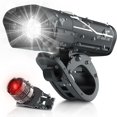 thumbnail image 1 of Juego de luces para bicicleta recargables por USB de 1000 lúmenes, 3 faros LED para bicicleta súper brillantes IPX5 Lámpara impermeable para seguridad de bicicleta 360 Rotación 3 interruptores esquí esquí Gafas de esquí, 1 of 3