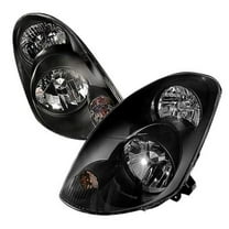 4 Door Crystal Housing Headlights for 03 to 04 Infiniti G35, Black - 14 x 24 x 25 in.