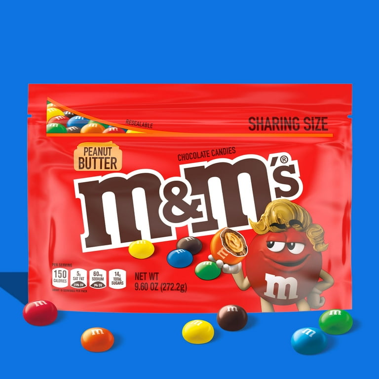 M&M's Peanut Butter Milk Chocolate Candy, Sharing Size - 9.6 oz Bag 
