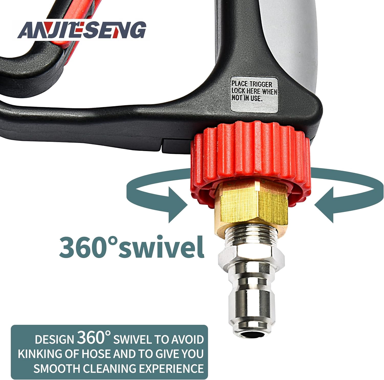 ANJIESENG Pressure Washer Pump 25.4  4400PSI 4.8GPM Water Pressure Pump for Gas Pressure Washer – 15L/min 0-300bar 1 Inch Shaft Horizontal Triplex PlungerShort Pressure Washer Gun with 360