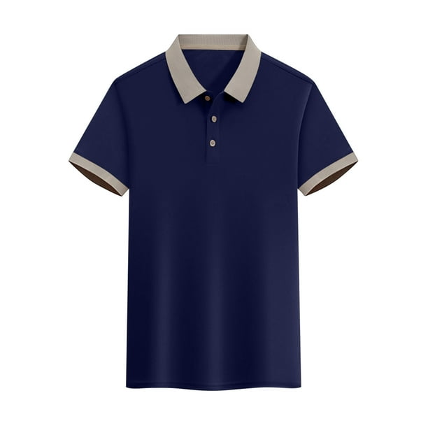 pstuiky camisetas para hombre, Camisa informal de verano con solapa y botones de color liso para hombre camisas casuales para hombre xxxl