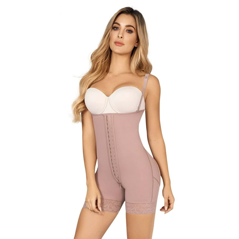 Moldeate 1048 Post Surgical Open Bust Mid Thigh Body Shaper Walmart
