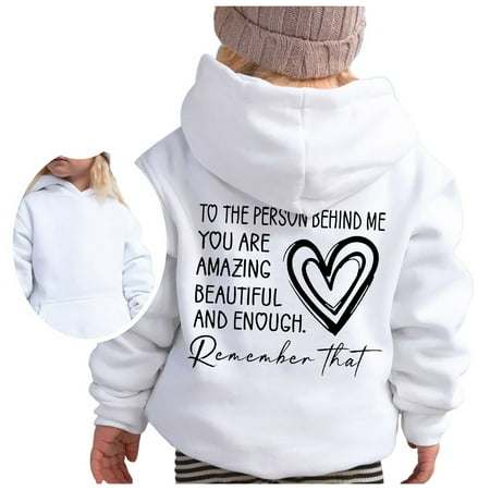 

Toddler Sweatshirt Girl Fall Girl s Hoodie Long Sleeve Soft Sweatshirt Graphic Hoody Kids Cute Pullovers Top Clothes For Girls Fall Fashion Outfits Clothes White 4-5 Years